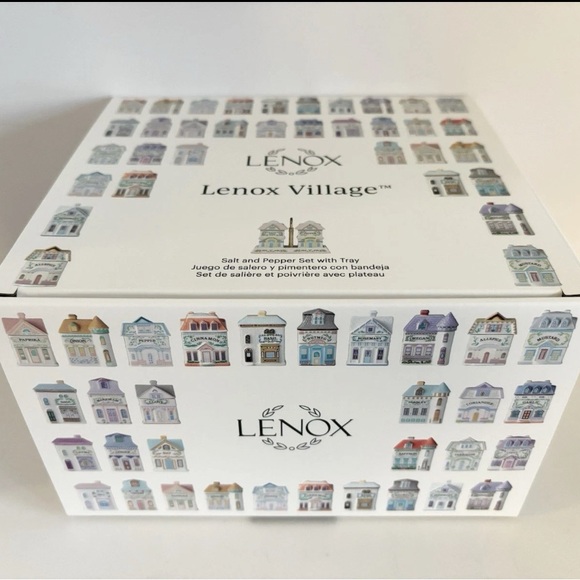 Charming 2025 LENOX Spice Village Pink and White Salt and Pepper Shaker Set - Picture 4 of 7